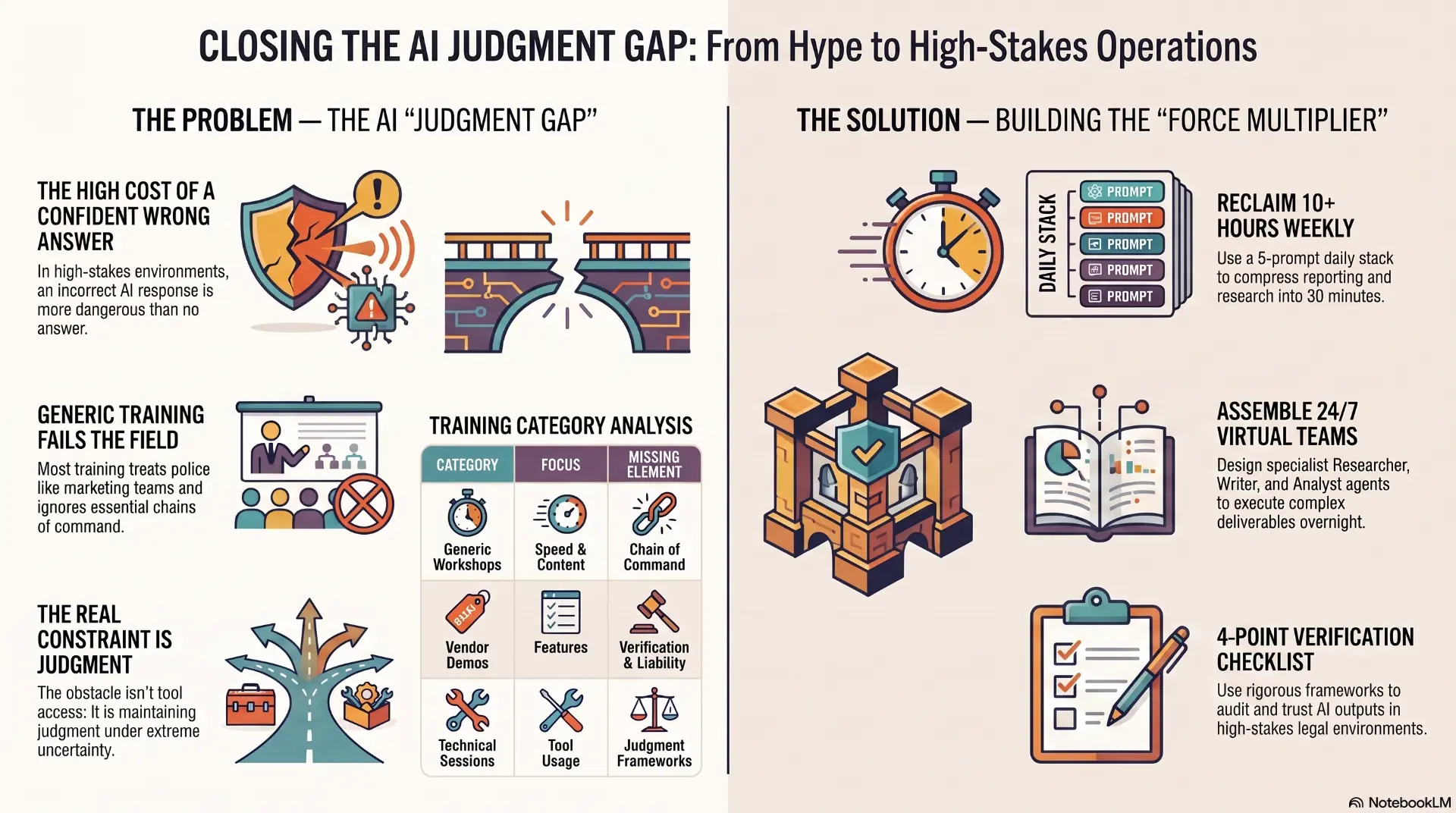 Closing the AI Judgment Gap: the problem of the AI judgment gap and the solution of building a force multiplier